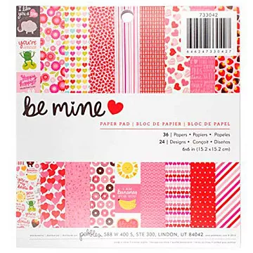 Набор бумаги 15х15 см "Be Mine", 36 листов (Pebbles)