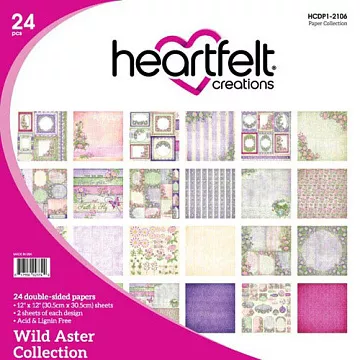 Набор бумаги 30х30 см "Wild Aster", 24 листа (Heartfelt Creations)