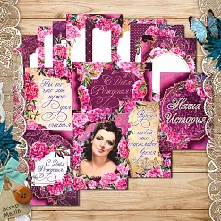 Набор карточек "Пионовый роман" (ScrapMania)