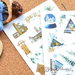 Набор наклеек А6 "Дачный Новый Год. Санки" (ScrapMania) Набор наклеек А6 "Дачный Новый Год. Санки" (ScrapMania)