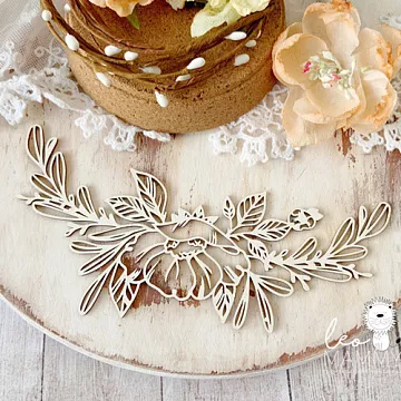 Украшение из чипборда "Цветочная гирлянда" (LeoMammy)