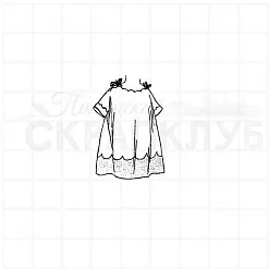 Штамп "Платье с бантиками", 2,5х3,5 см (Скрапклуб)