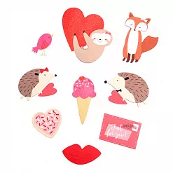 Набор вырубок из бумаги "Loves me", 40 шт (Pebbles)