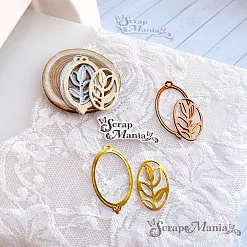 Нож "Медальон с веточкой", 4,5х2,5 см (ScrapMania)