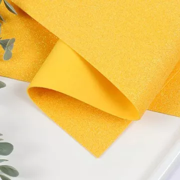Лист фоамирана с глиттером 50х50 см "Жёлтый", толщина 2 мм