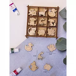 Набор деревянных украшений "Зверята" (Орландо) Набор деревянных украшений "Зверята" (Орландо)