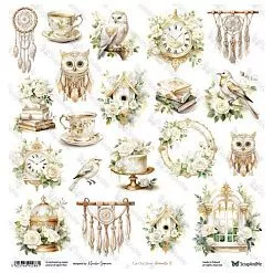 Бумага 30х30 см "White Roses. Elements 5" (ScrapAndMe)