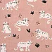 Отрез ткани 75х45 см "Лен. Doodling tiger pink" (Daily Like)