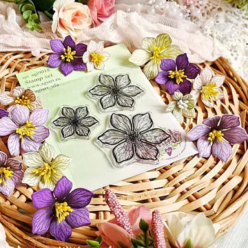 Штамп "Прекрасный клематис" (AgiArt)