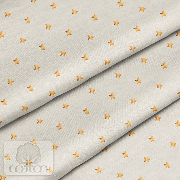 Отрез ткани 79х50 см "Золотые звезды на бежевом" (Cotton)
