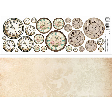 Лист с картинками 10х30 см "Винтажное время" (ScrapMania)
