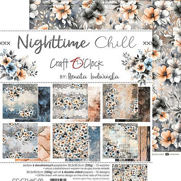 Набор бумаги 30х30 см "Nighttime chill", 6 листов (CraftO'clock)